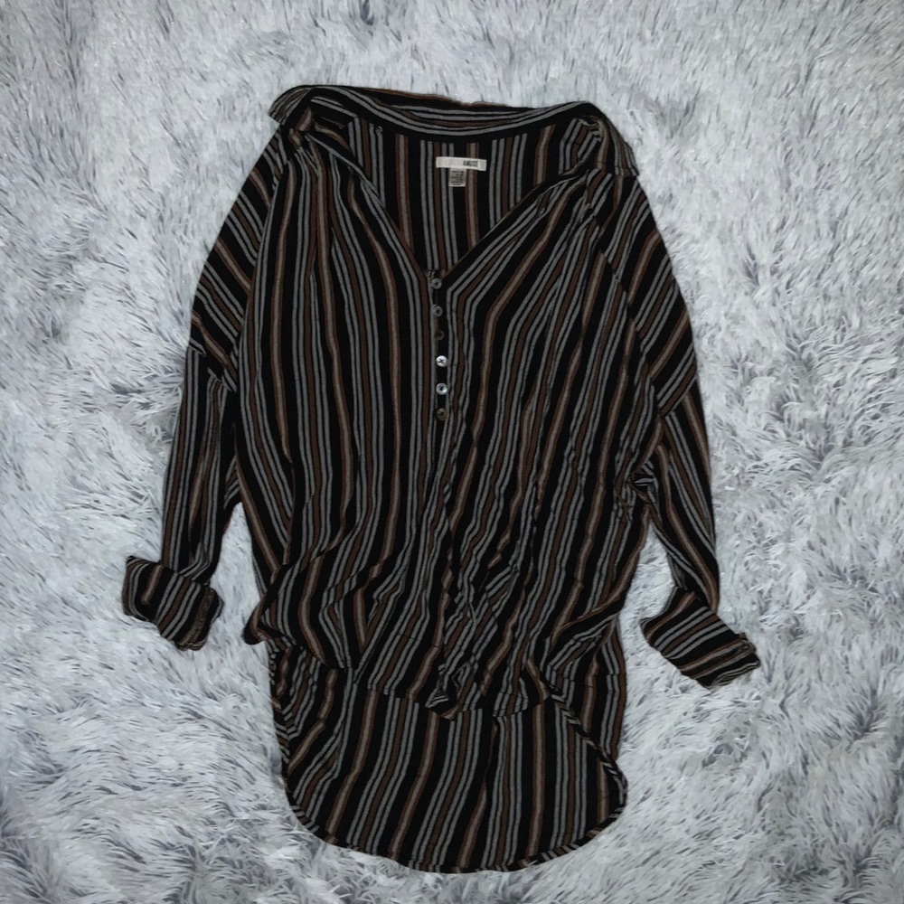 Collard Striped Button Shirt